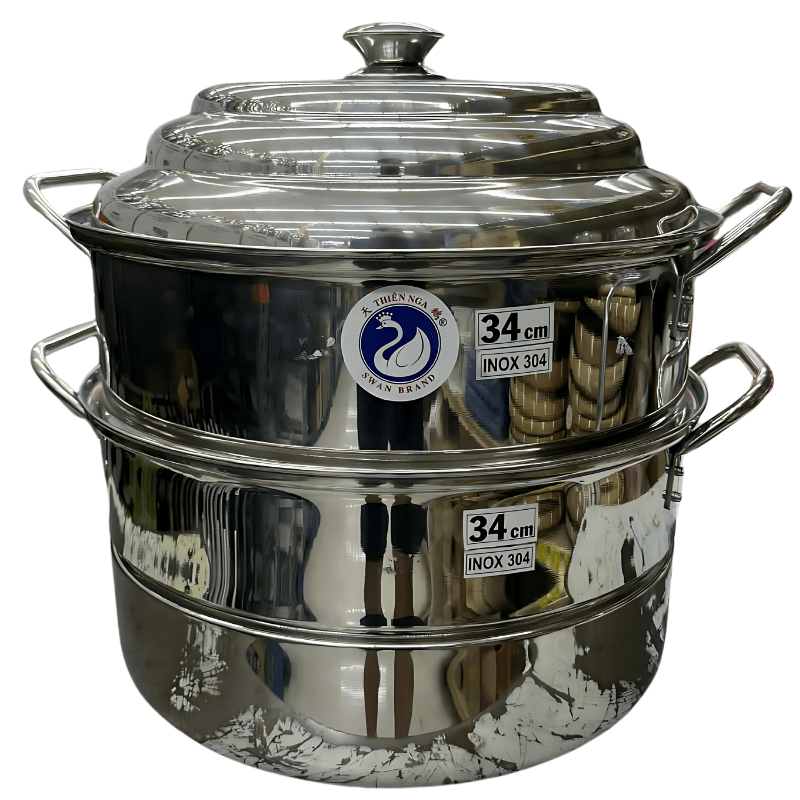 Swan 3 - Tier 34cm Stainless Steel Steamer(SUS 304) - A&E Foodstore