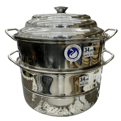 Swan 3 - Tier 34cm Stainless Steel Steamer(SUS 304) - A&E Foodstore