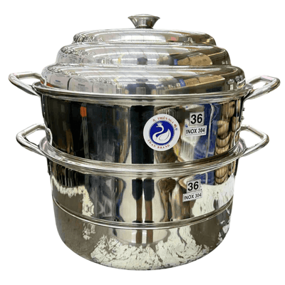 Swan 3 - Tier 36cm Stainless Steel Steamer(SUS 304) - A&E Foodstore