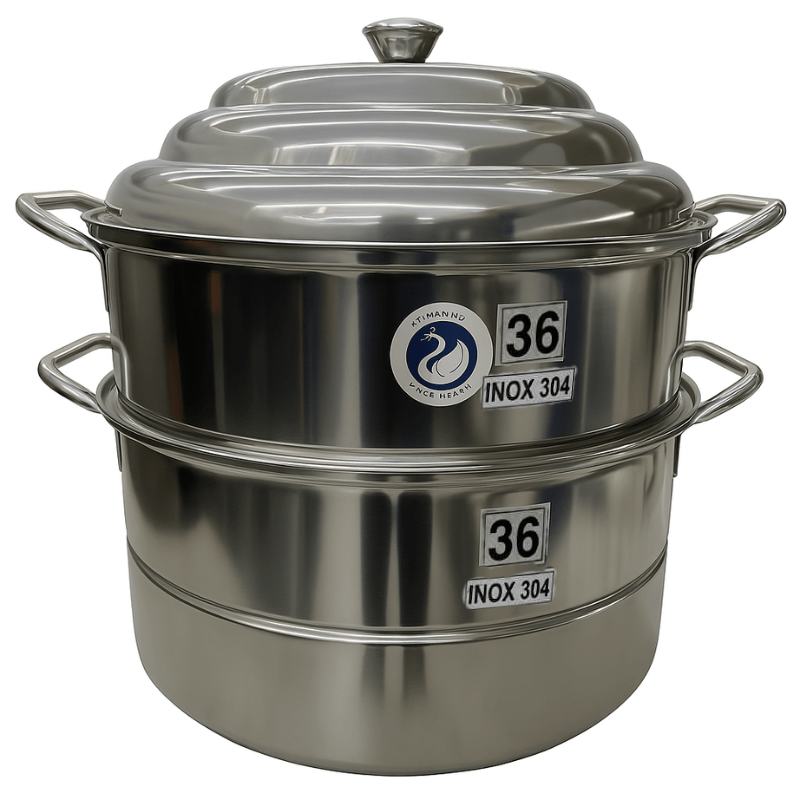 Swan 3 - Tier 36cm Stainless Steel Steamer(SUS 304) - A&E Foodstore