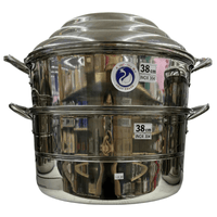 Swan 3 - Tier 38cm Stainless Steel Steamer(SUS 304) - A&E Foodstore