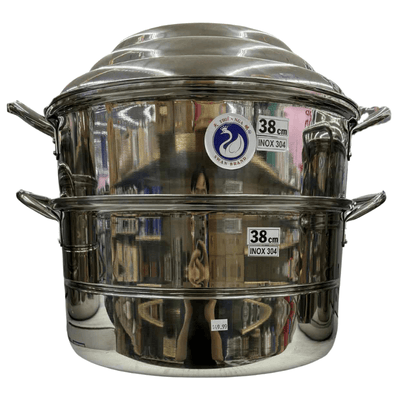 Swan 3 - Tier 38cm Stainless Steel Steamer(SUS 304) - A&E Foodstore