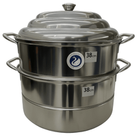Swan 3 - Tier 38cm Stainless Steel Steamer(SUS 304) - A&E Foodstore