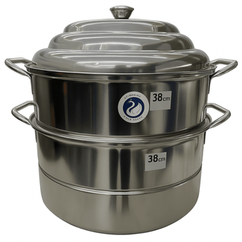 Swan 3 - Tier 38cm Stainless Steel Steamer(SUS 304) - A&E Foodstore