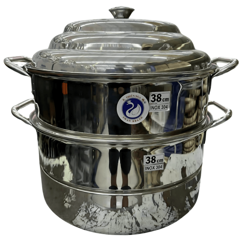 Swan 3 - Tier 38cm Stainless Steel Steamer(SUS 304) - A&E Foodstore