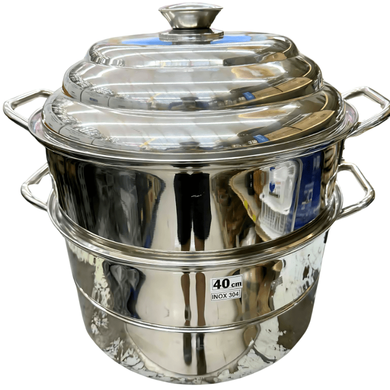 Swan 3 - Tier 40cm Stainless Steel Steamer(SUS 304) - A&E Foodstore