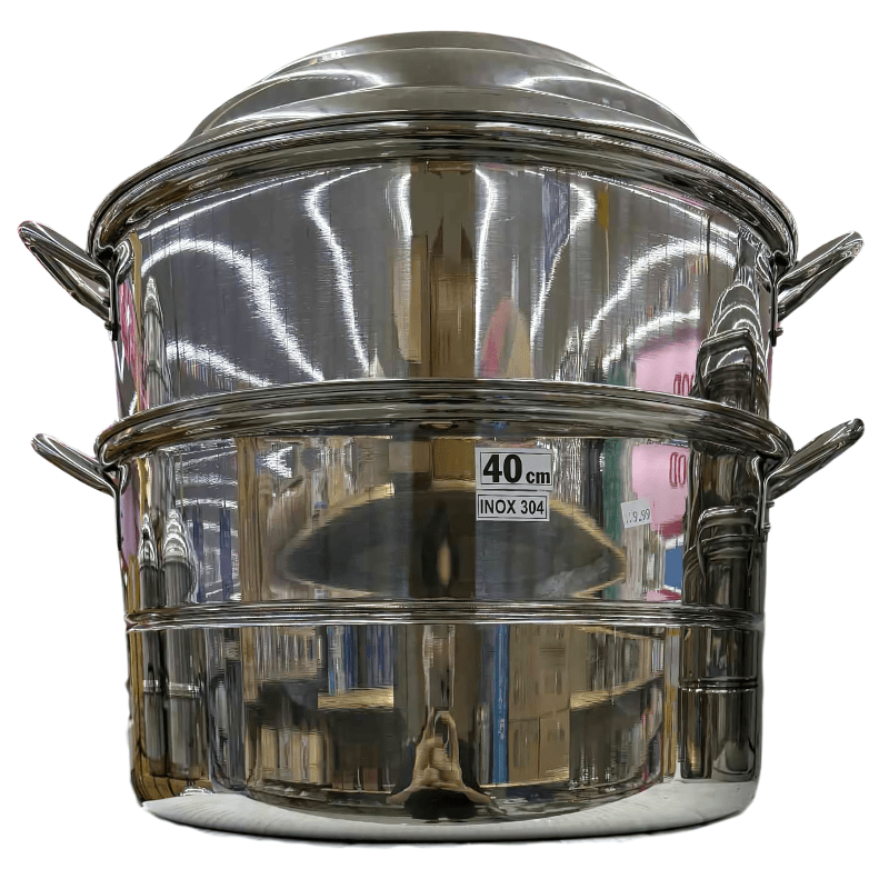 Swan 3 - Tier 40cm Stainless Steel Steamer(SUS 304) - A&E Foodstore