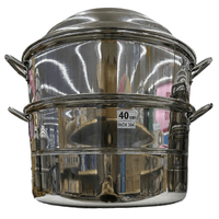 Swan 3 - Tier 40cm Stainless Steel Steamer(SUS 304) - A&E Foodstore