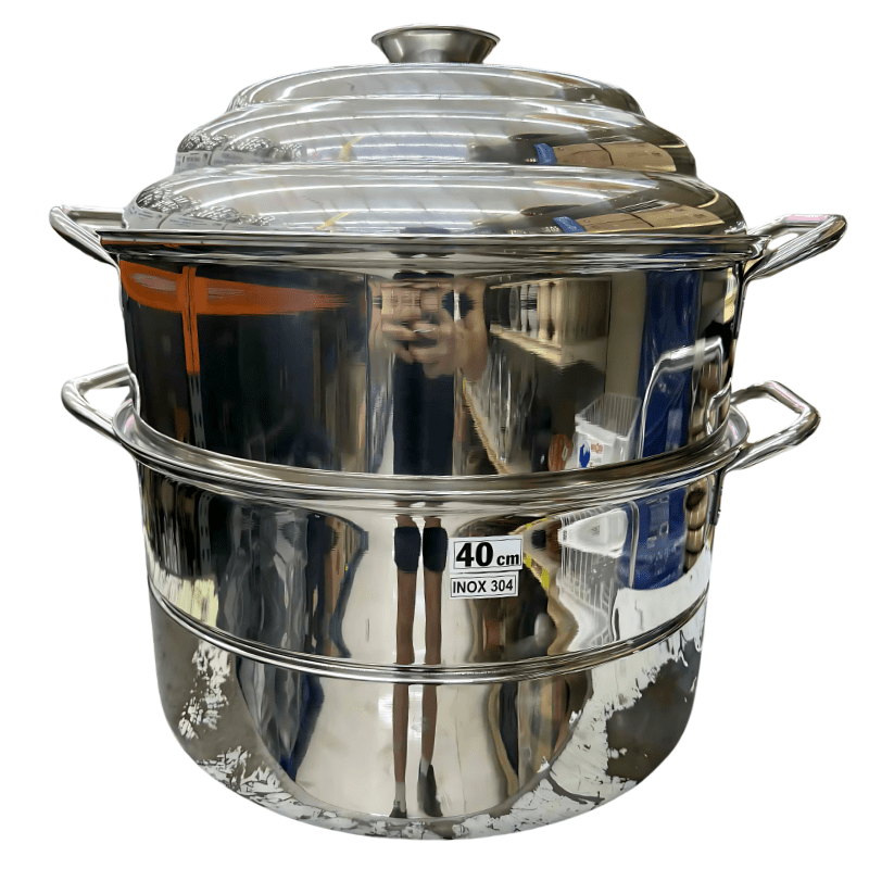 Swan 3 - Tier 40cm Stainless Steel Steamer(SUS 304) - A&E Foodstore