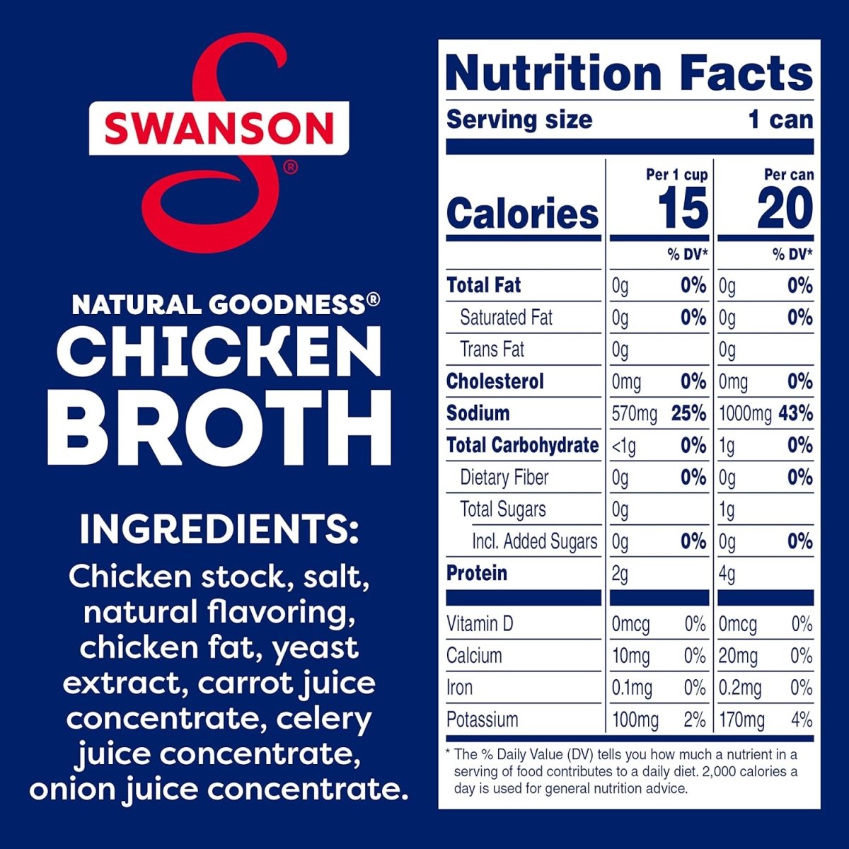 Swanson 100% Natural Chicken Broth 33% Less Sodium 14.5oz - A&E Foodstore