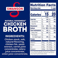 Swanson 100% Natural Chicken Broth 33% Less Sodium 14.5oz - A&E Foodstore