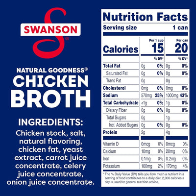 Swanson 100% Natural Chicken Broth 33% Less Sodium 14.5oz - A&E Foodstore