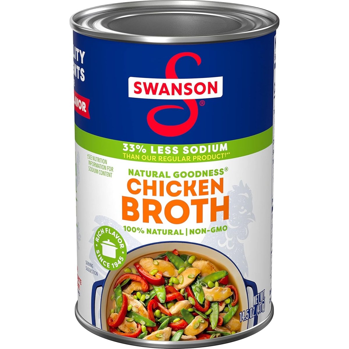 Swanson 100% Natural Chicken Broth 33% Less Sodium 14.5oz - A&E Foodstore