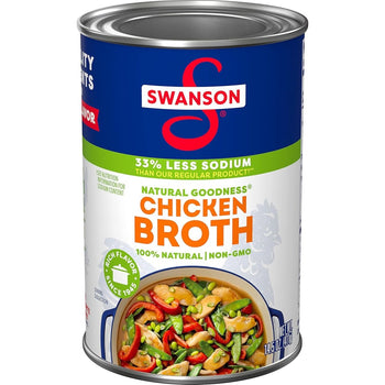 Swanson 100% Natural Chicken Broth 33% Less Sodium 14.5oz - A&E Foodstore