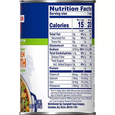 Swanson 100% Natural Chicken Broth 33% Less Sodium 14.5oz - A&E Foodstore