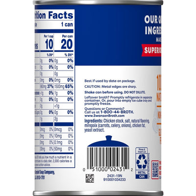 Swanson 100% Natural Gluten - Free Chicken Broth 14.5oz - A&E Foodstore