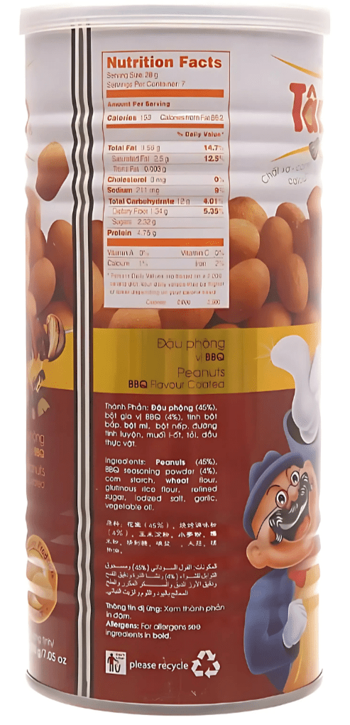 Tan Tan BBQ Peanuts 7.05oz - A&E Foodstore