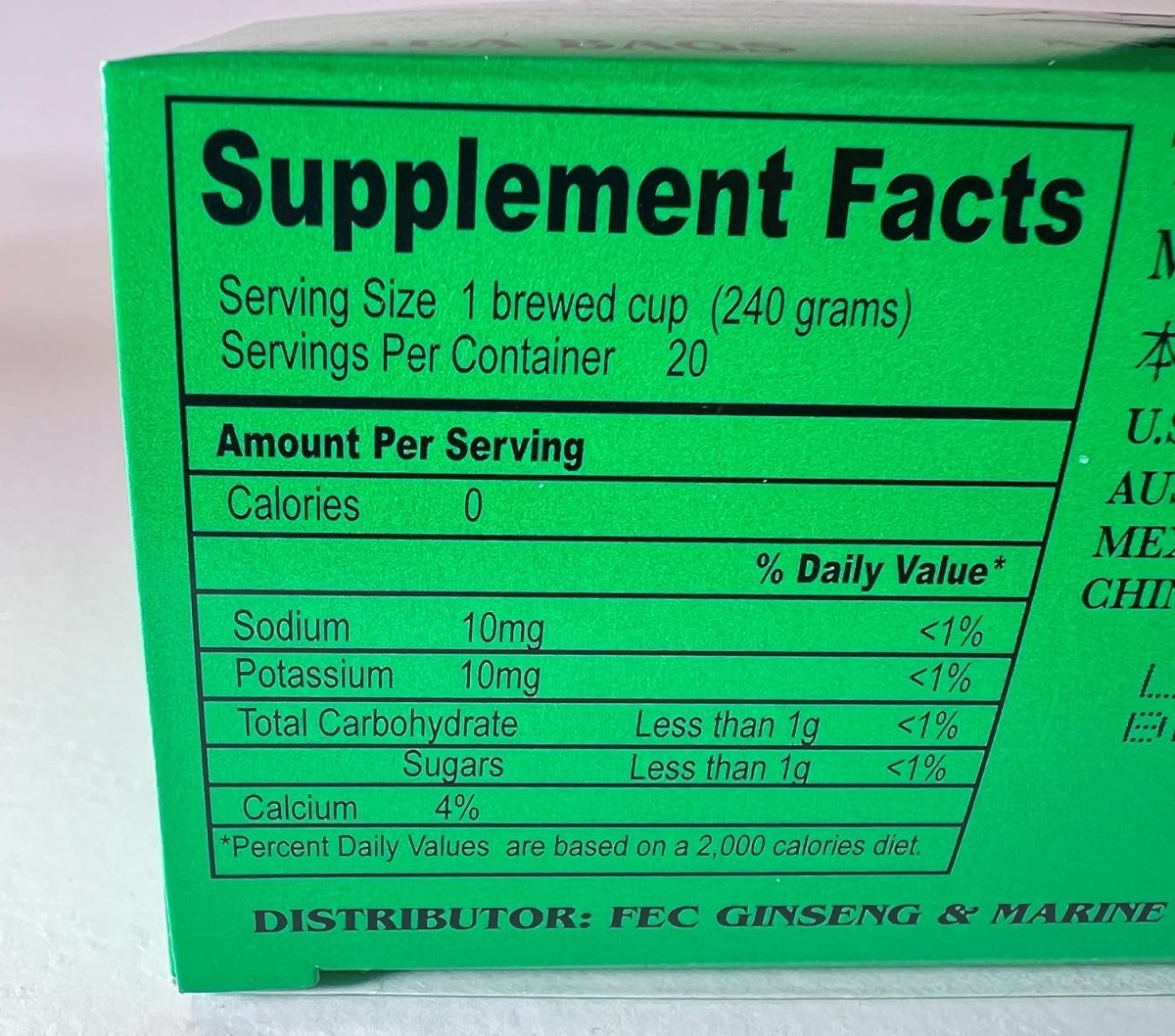 Tea Pot Brand Chinese Slim Tea 20 tea bags 50g - A&E Foodstore