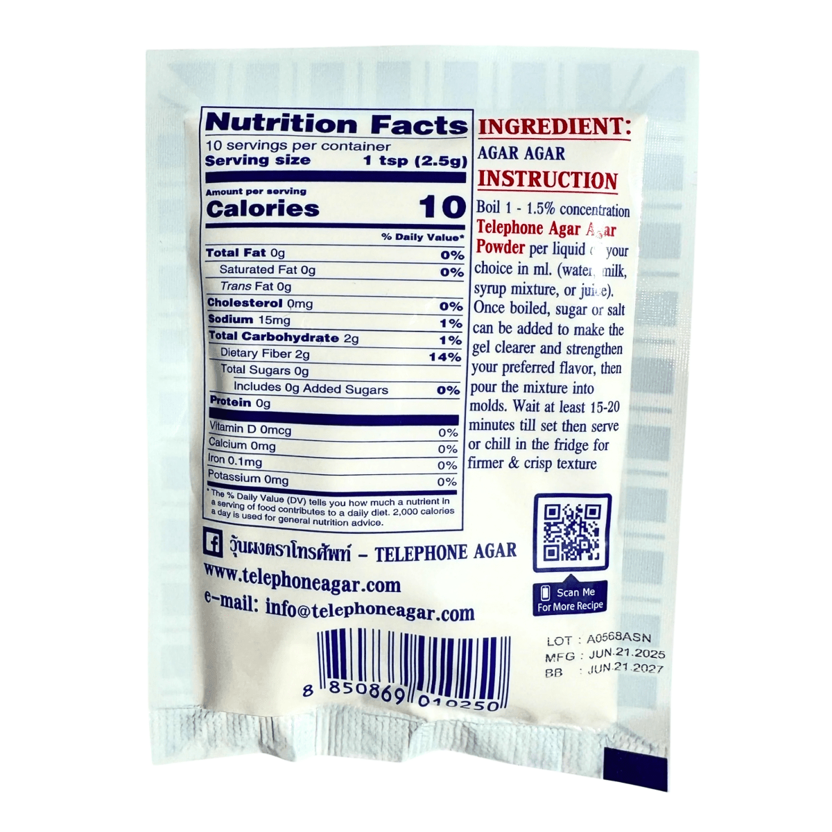 [Telephone] Agar - Agar Powder - 25g - A&E Foodstore