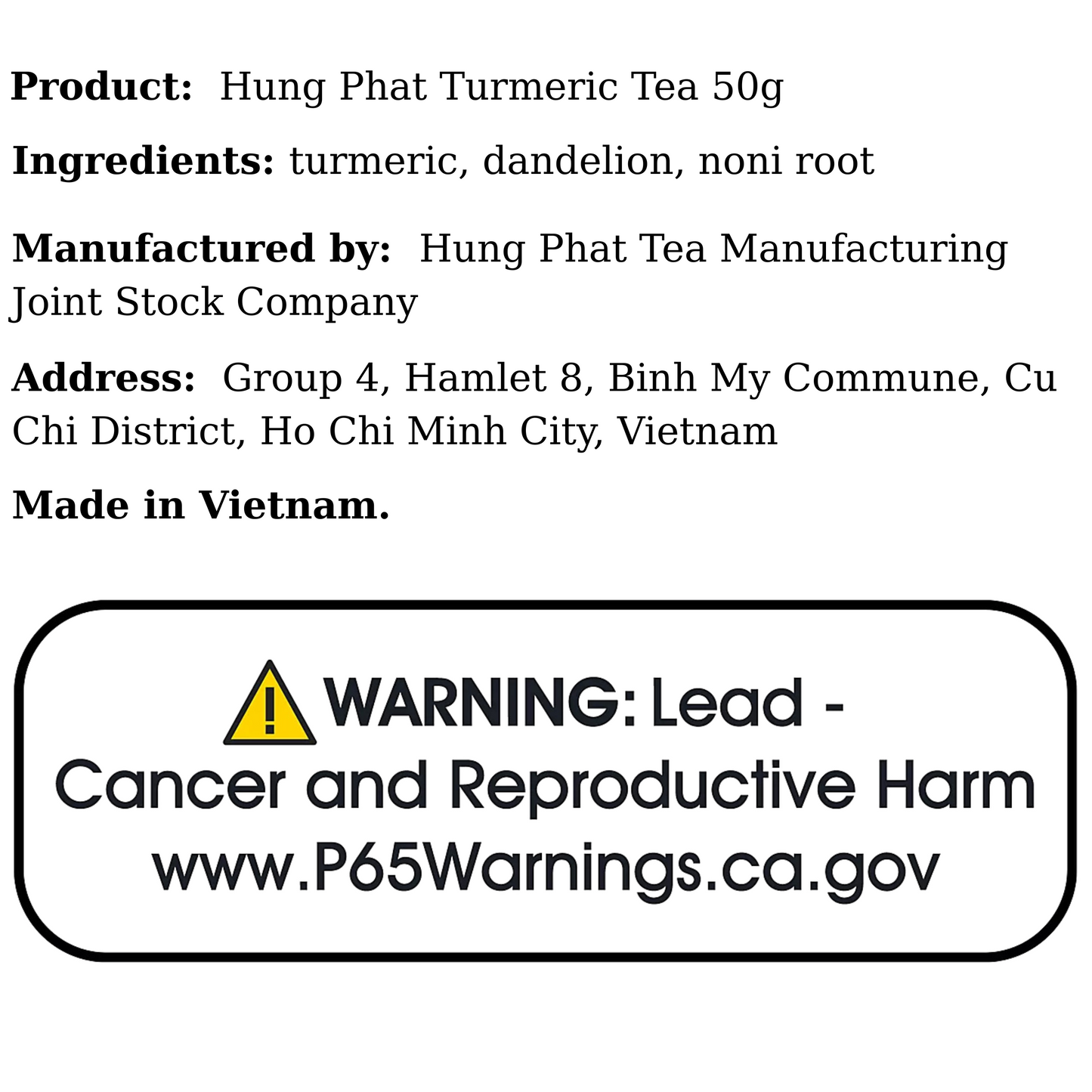 Hung Phat Turmeric Tea 50g