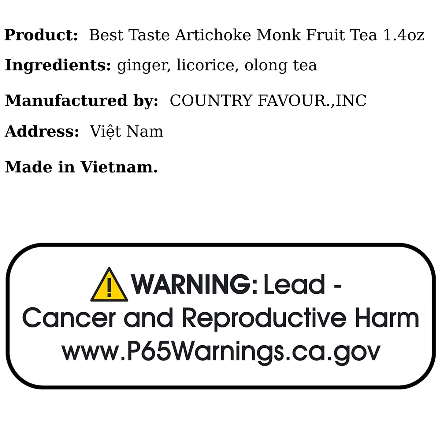 Best Taste Artichoke Monk Fruit Tea 1.4oz