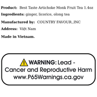 Best Taste Artichoke Monk Fruit Tea 1.4oz