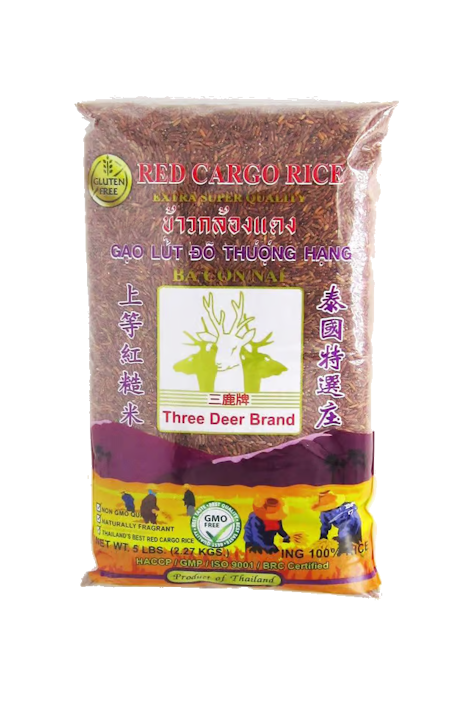 Three Deer Brand Red Cargo Rice 5lb - A&E Foodstore