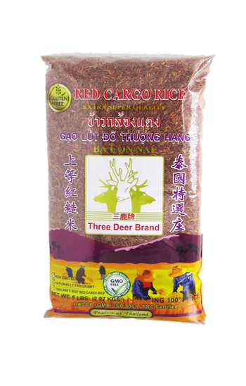 Three Deer Brand Red Cargo Rice 5lb - A&E Foodstore