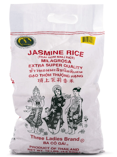 Three Ladies Brand Jasmine Rice Large Bag 10 lb - A&E Foodstore