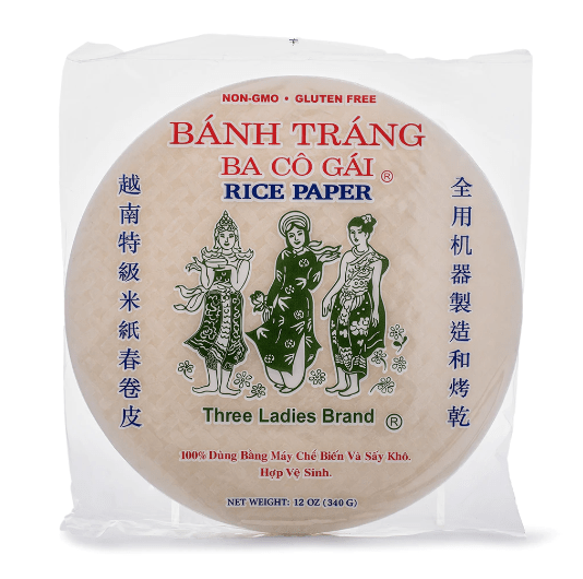Three Ladies Brand Rice Paper 25cm 12 oz For Spring Rolls - A&E Foodstore