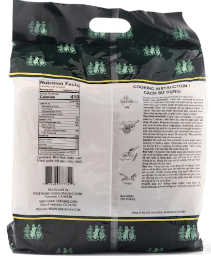 Three Ladies Brand Vietnamese Rice Vermicelli, Medium Size 32 oz - A&E Foodstore