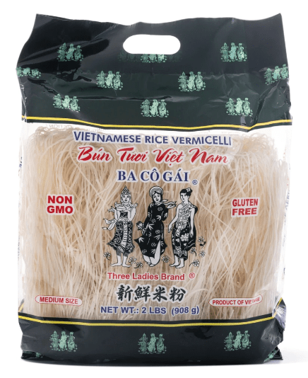 Three Ladies Brand Vietnamese Rice Vermicelli, Medium Size 32 oz - A&E Foodstore