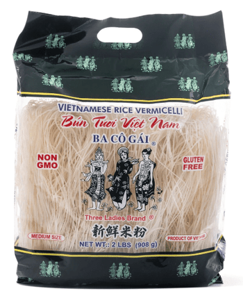 Three Ladies Brand Vietnamese Rice Vermicelli, Medium Size 32 oz - A&E Foodstore