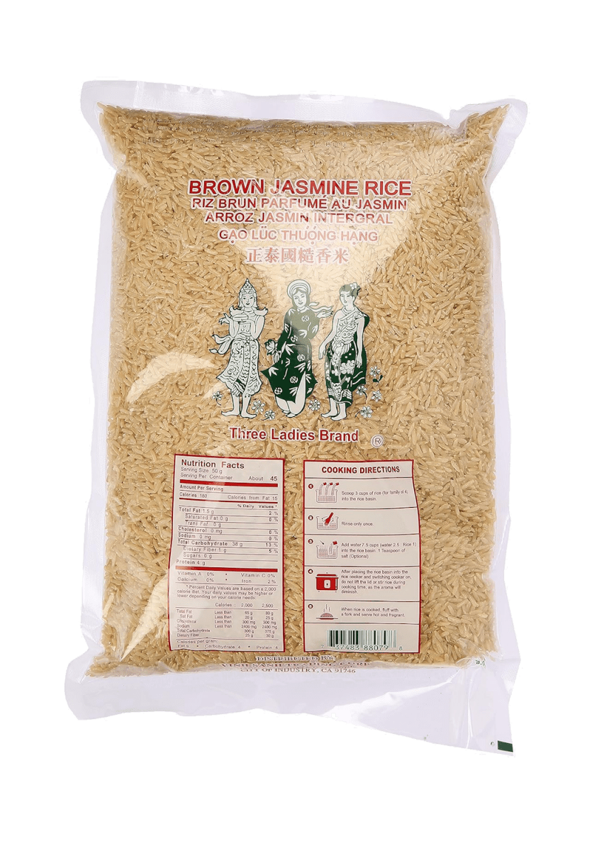 Three Ladies Brown Jasmine Rice 5 lbs - A&E Foodstore