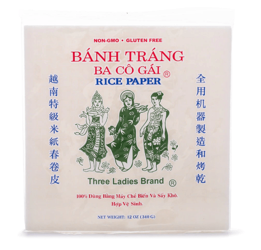 [THREE LADIES] Machine Square Rice Paper 22cm - 12 oz - A&E Foodstore