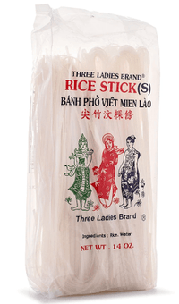 Three Ladies Rice Stick Banh Pho Viet Mien Lao 14 oz - A&E Foodstore