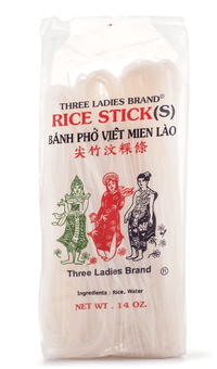Three Ladies Rice Stick Banh Pho Viet Mien Lao 14 oz - A&E Foodstore