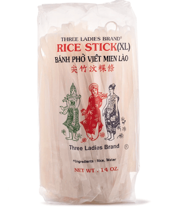 Three Ladies (XL) Rice Stick Banh Pho Viet Mien Lao 14 oz - A&E Foodstore