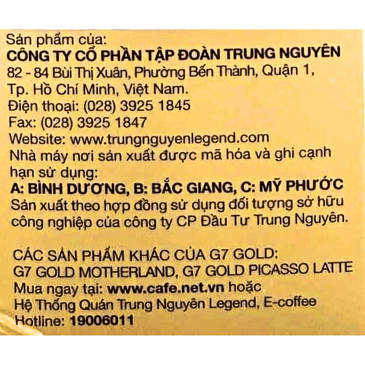 Trung Nguyen G7 Gold Rumi Instant Coffee 8.9oz - A&E Foodstore
