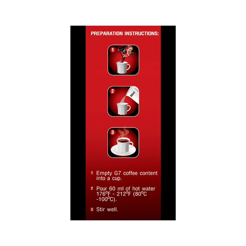 Trung Nguyen G7 Pure Black Instant Coffee 100% Pure Soluble 1.05 oz - A&E Foodstore