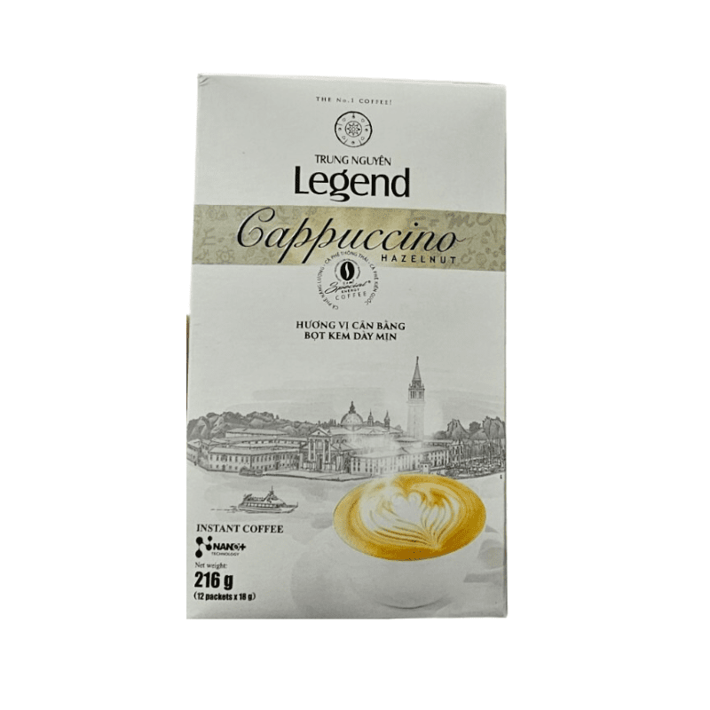 Trung Nguyen Legend Cappuccino Hazelnut Instant Coffee 12*18g - A&E Foodstore