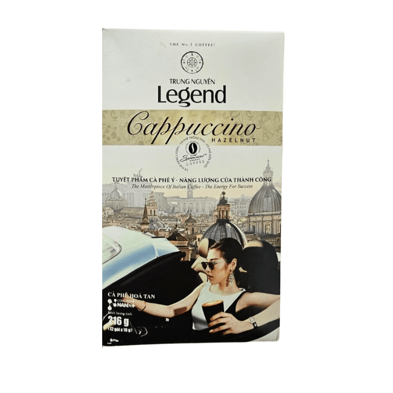 Trung Nguyen Legend Cappuccino Hazelnut Instant Coffee 12*18g - A&E Foodstore