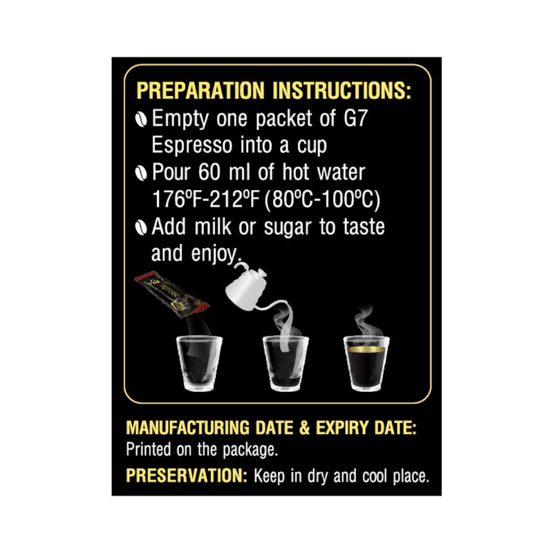 Trung Nguyen Legend G7 Espresso Instant Coffee 1.3 oz - A&E Foodstore