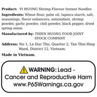 VI HUONG Shrimp Flavour Instant Noodles 60g - A&E Foodstore