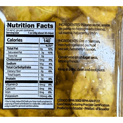 Vida Habanero Plantain Chips 450g - A&E Foodstore