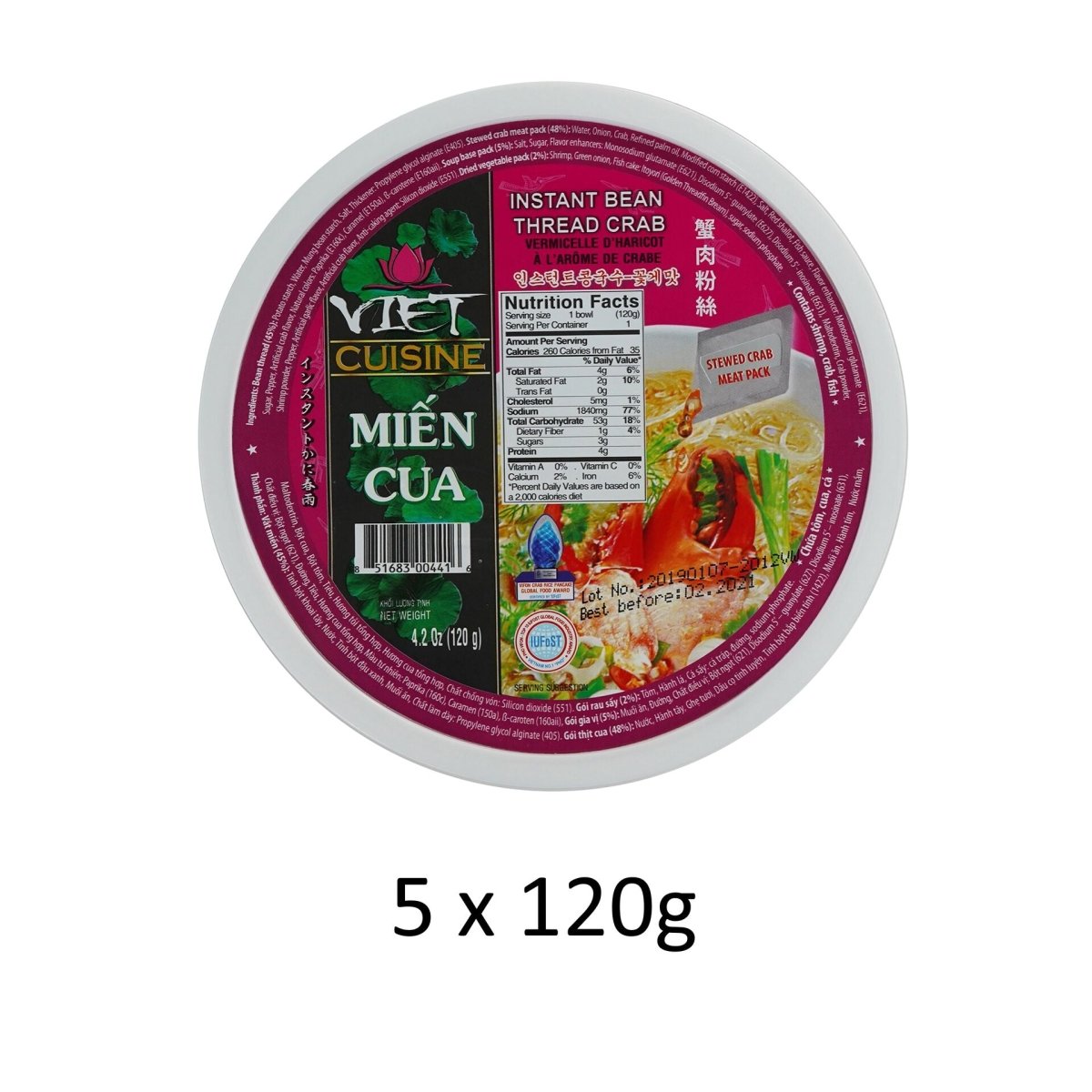 Viet Cuisine Crab Instant Bean Thread Noodles - A&E Foodstore