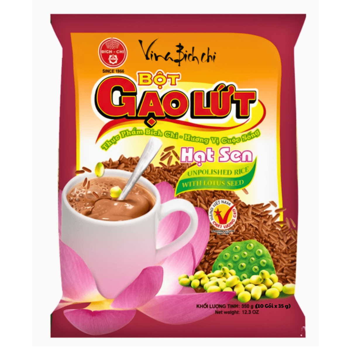 Vina Bich Chi Brown Rice with Lotus Seed 12.3oz - A&E Foodstore