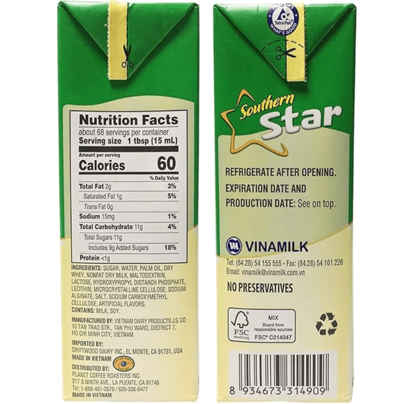 Vinamilk Southern Star Sweetened Creamer 45.3oz - A&E Foodstore