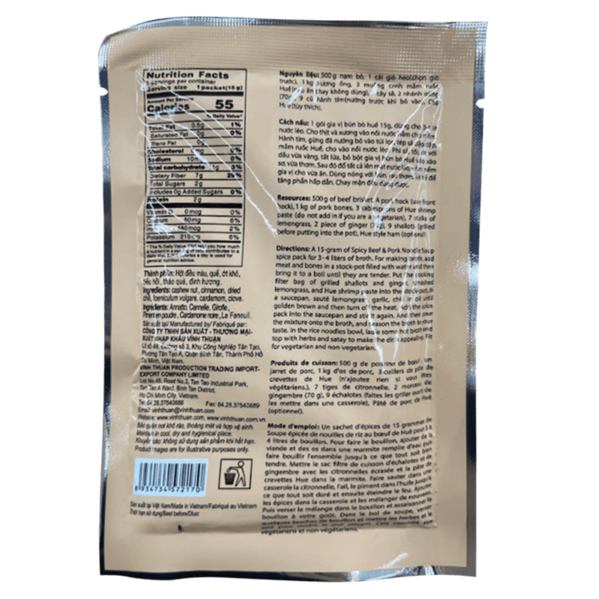 [Vinh Thuan] Spices Bun Bo Hue Soup Base - 0.53 oz - A&E Foodstore