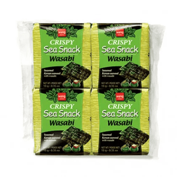 Wang Korea, Crispy Sea Snack with Wasabi - 0.35oz x 4 packs - A&E Foodstore